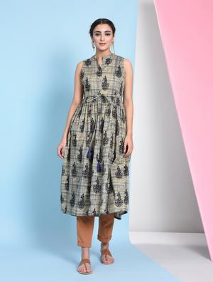paisley flared kurta - 16012407 - Standard Image - 2