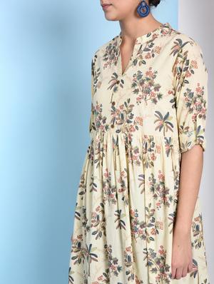 floral flared kurta - 16012408 - Standard Image - 5