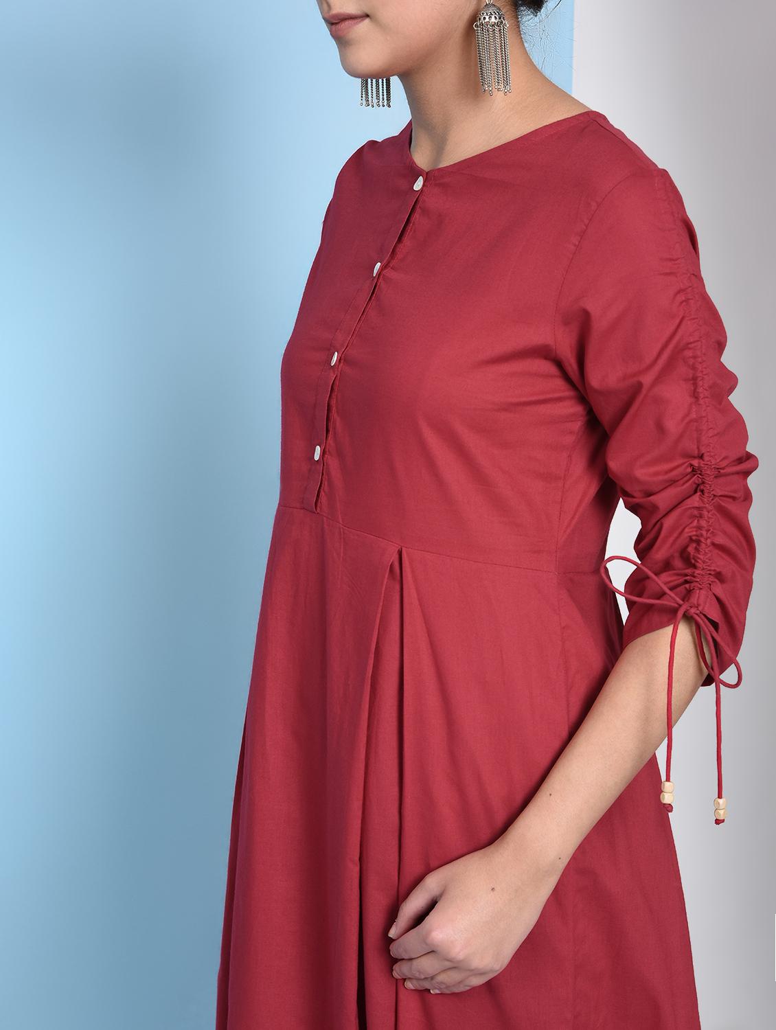 Cowl solid kurta - 16012411 - Zoom Image - 5
