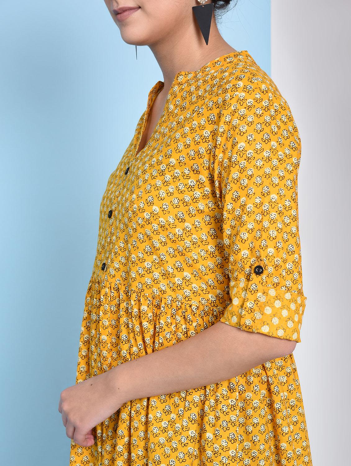 block print flared kurta - 16012414 - Zoom Image - 5