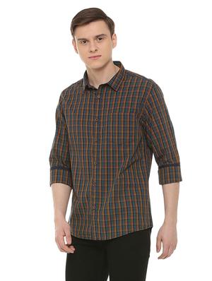 Navy blue printed casual shirt - 16013553 - Standard Image - 2