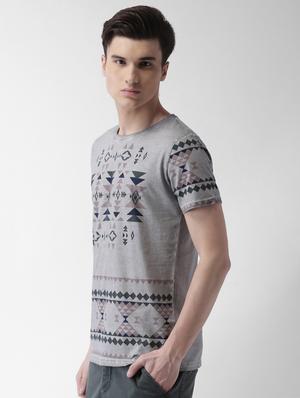 grey geometric printed tshirt - 16013660 - Standard Image - 2