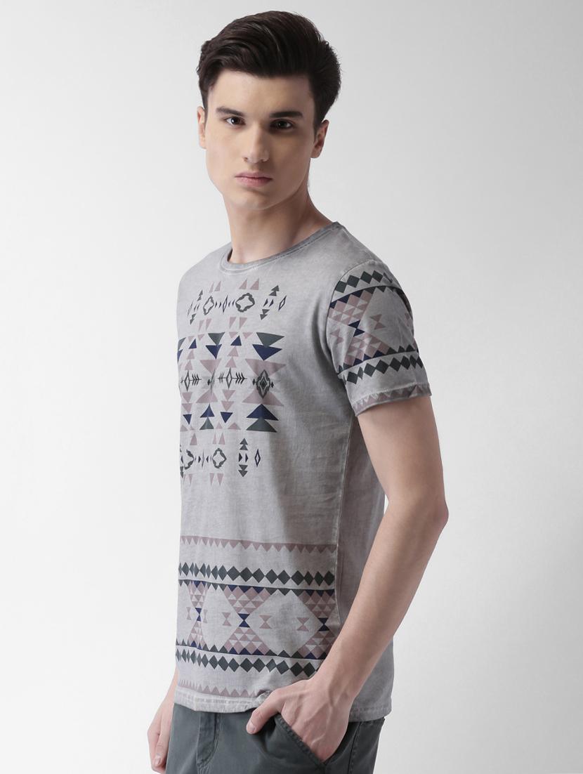 grey geometric printed tshirt - 16013660 - Zoom Image - 2