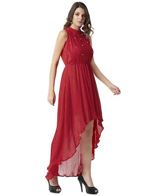 pearl embellished high low dress - 16013804 - Standard Image - 2