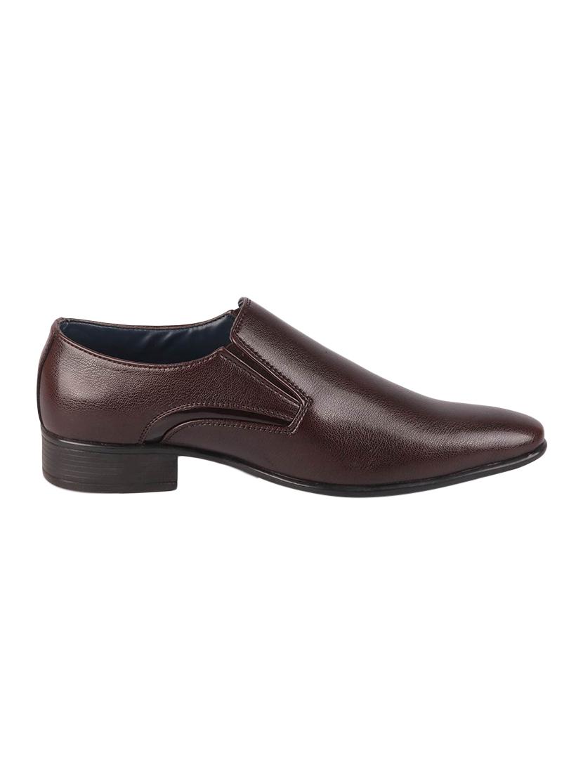 brown leatherette slipons - 16015673 - Zoom Image - 2