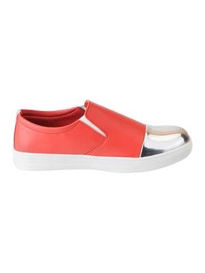 red synthetic slip on casual shoes - 16015740 - Standard Image - 2