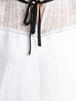 lace panel tie knot top - 16015838 - Standard Image - 5