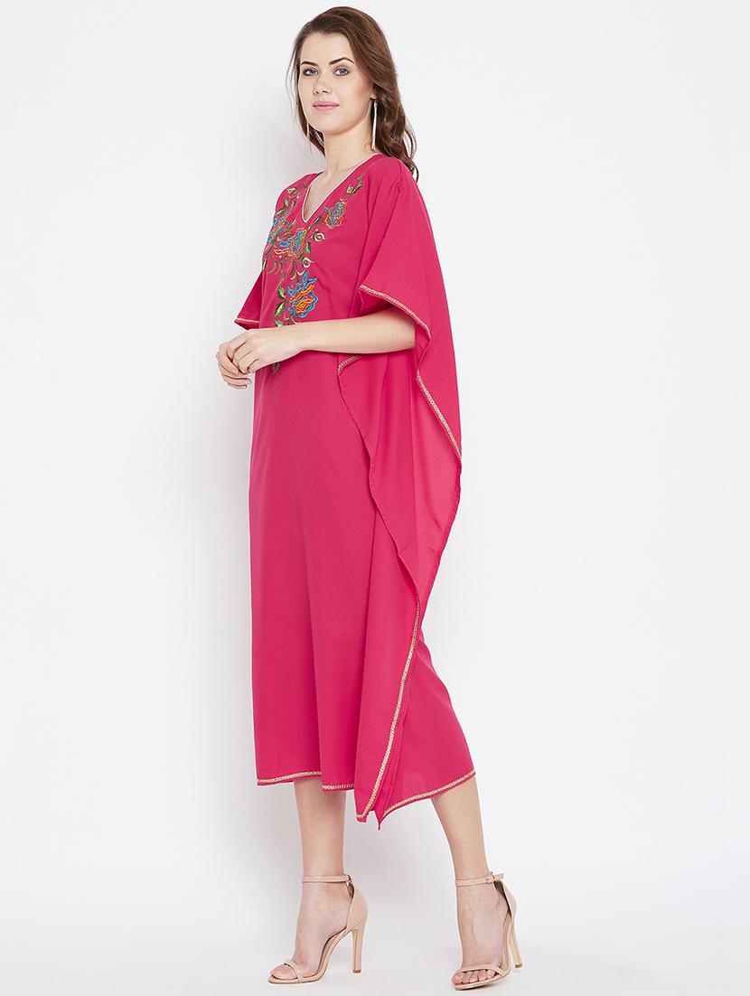 lace detail embroidered sequined kaftan - 16015883 - Zoom Image - 2