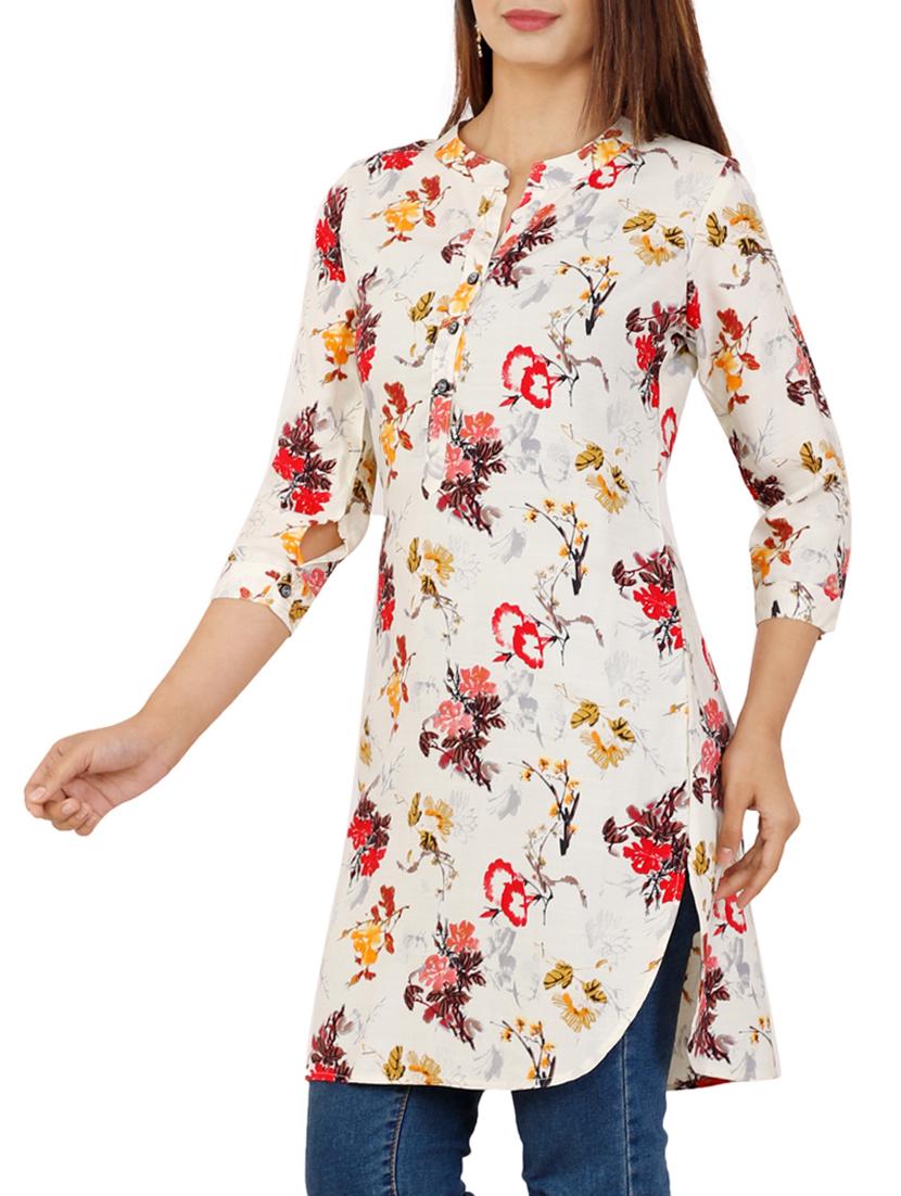 printed straight kurti - 16016012 - Zoom Image - 2