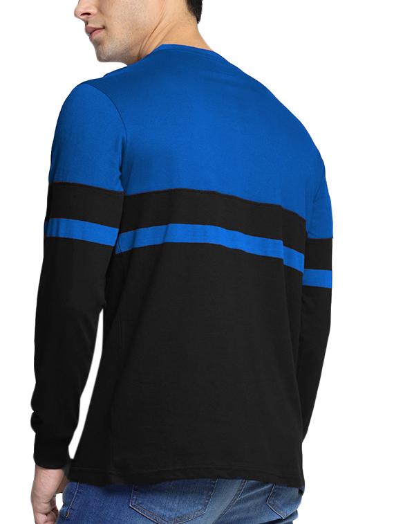 blue color block t-shirt - 16016508 - Zoom Image - 2