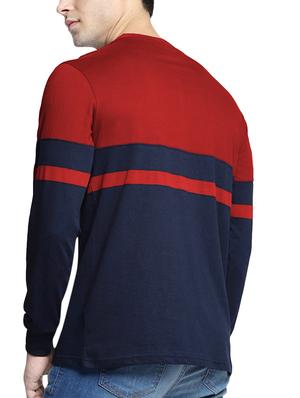 blue color block t-shirt - 16016511 - Standard Image - 2