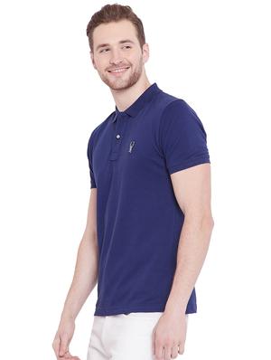 blue solid polo tshirt - 16016562 - Standard Image - 2