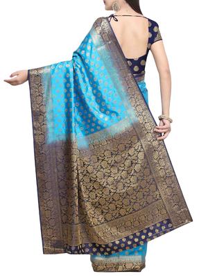 zari kanjivaram saree with blouse - 16016958 - Standard Image - 2