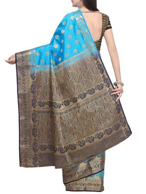 Zari woven saree with blouse - 16016969 - Standard Image - 2