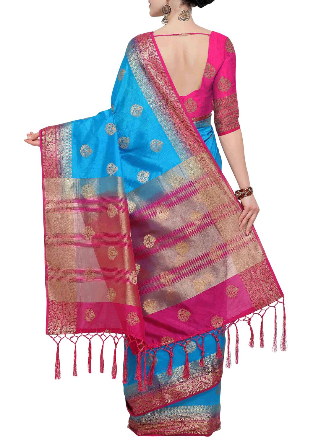 Zari woven saree with blouse - 16017000 - Zoom Image - 2