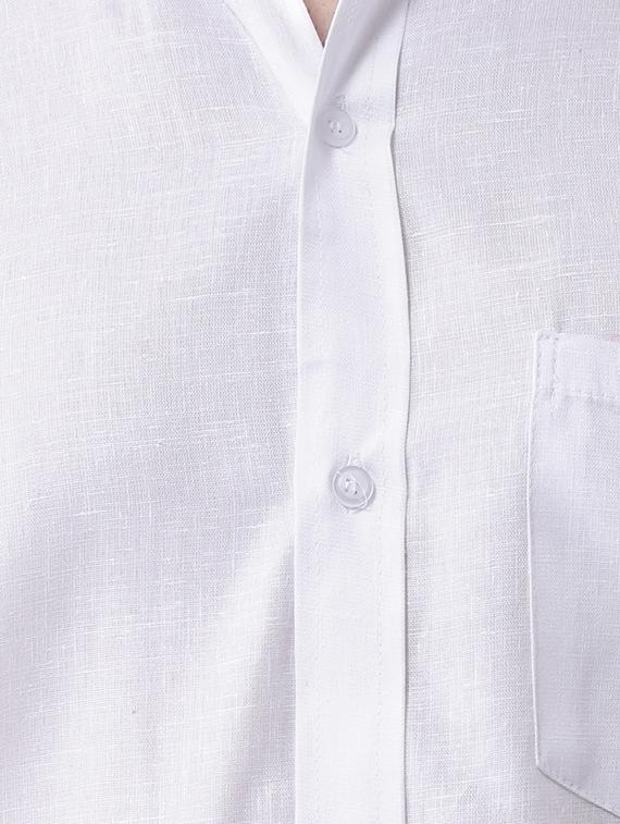 white linen casual shirt - 16017579 - Zoom Image - 5