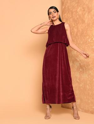 side slit layered dress - 16017708 - Standard Image - 2