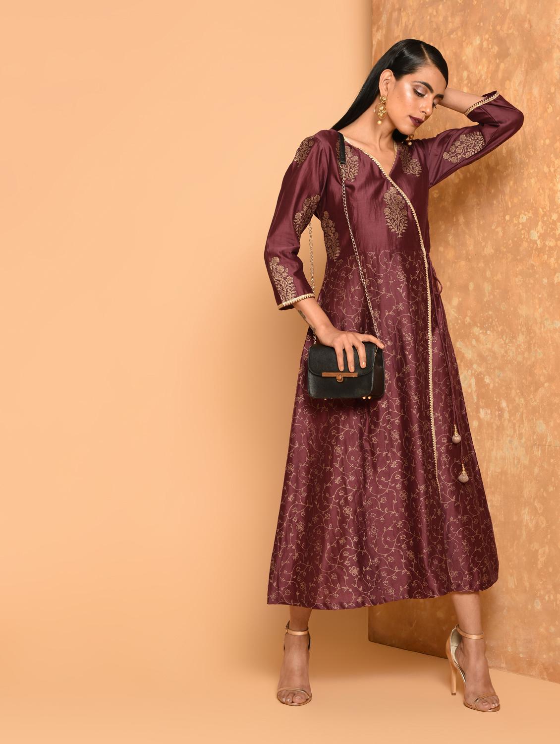 block print angrakha ethnic dress - 16017713 - Zoom Image - 2