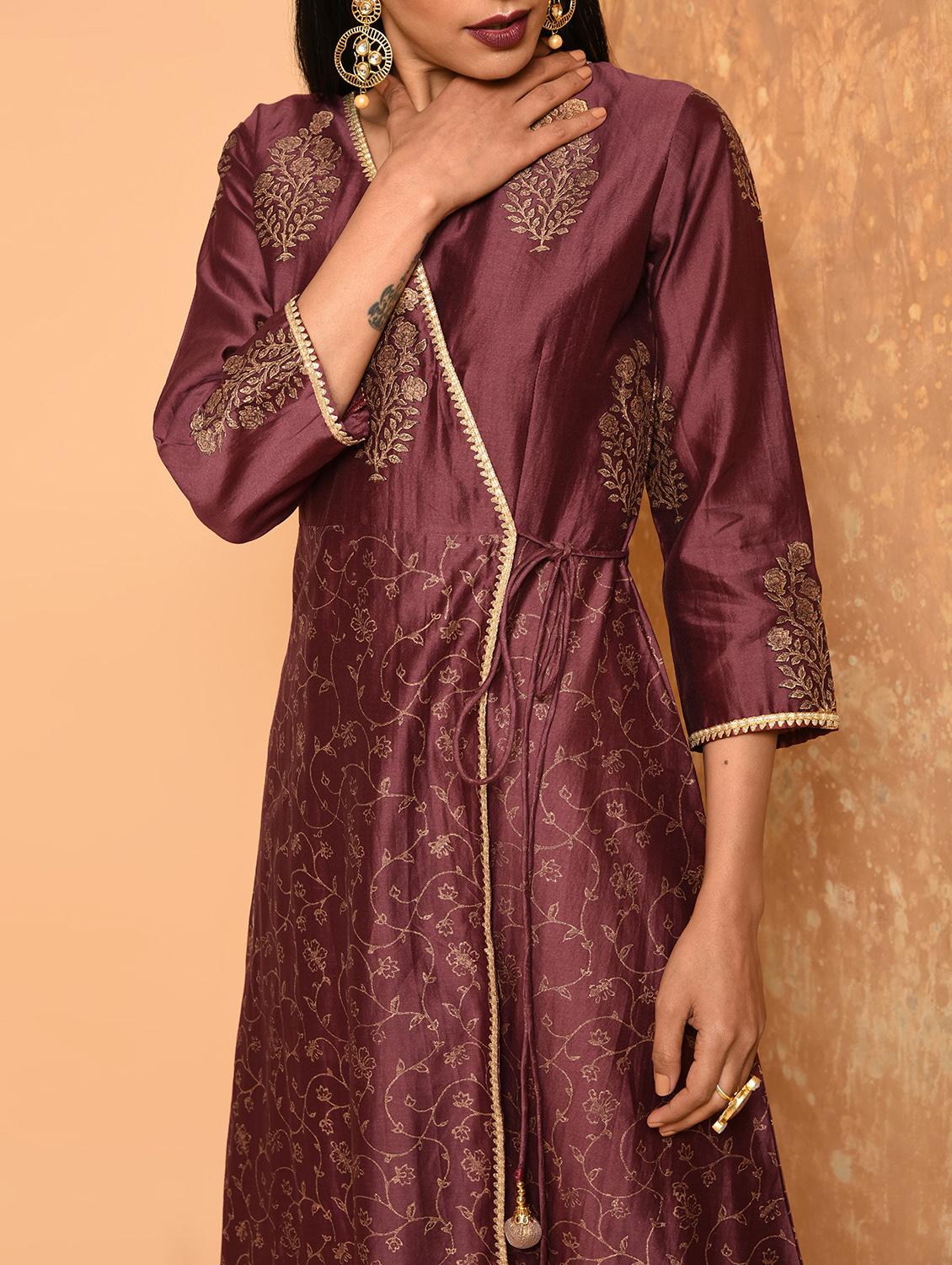 block print angrakha ethnic dress - 16017713 - Zoom Image - 5