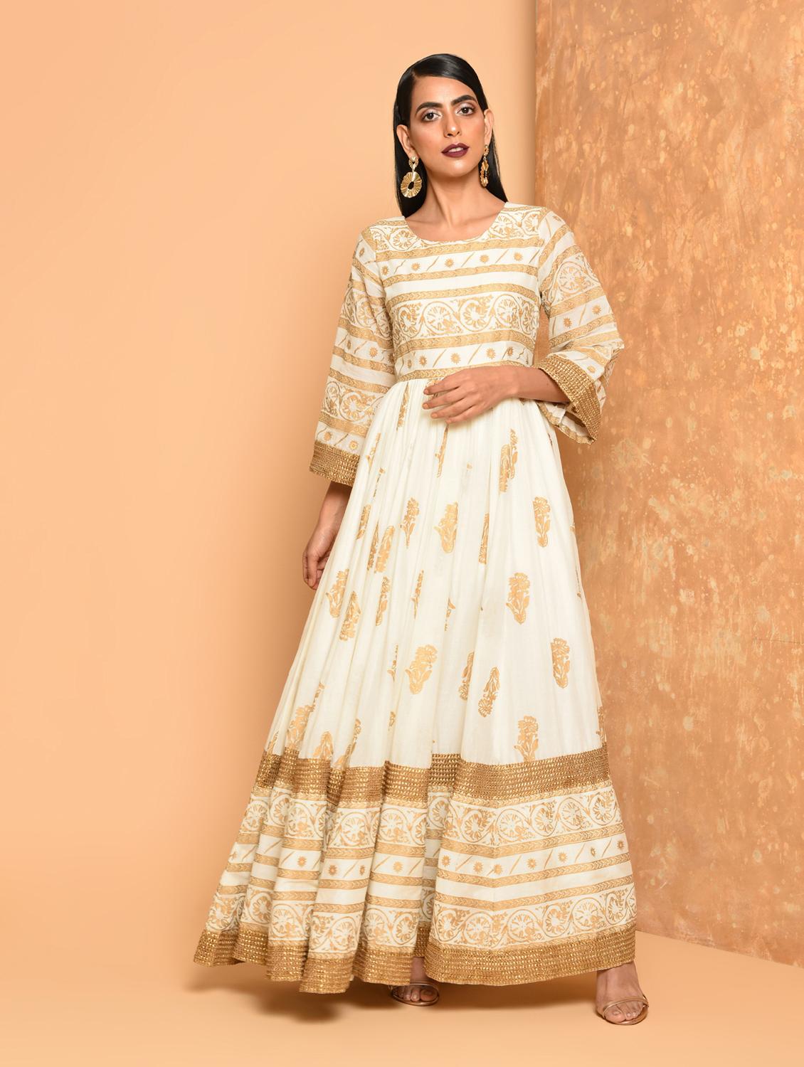 flared block print dress - 16017720 - Zoom Image - 2