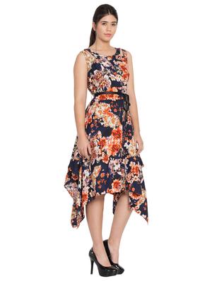cut out detail floral asymmetric dress - 16018058 - Standard Image - 2