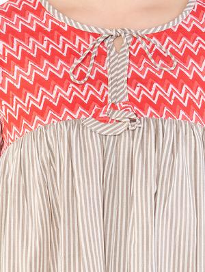 chevron yoke striped top - 16019347 - Standard Image - 5