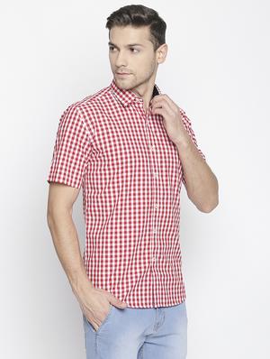 red checkered casual shirt - 16021496 - Standard Image - 2