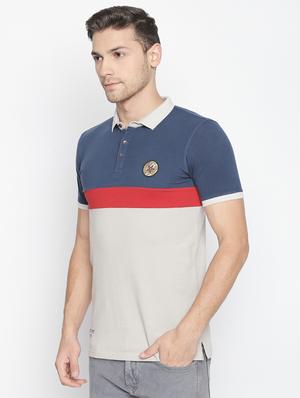 grey color block t-shirt - 16021508 - Standard Image - 2