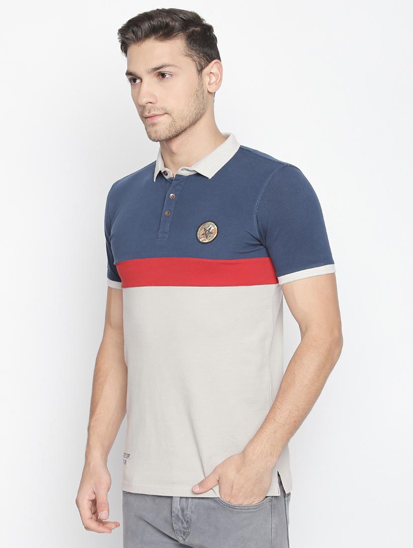 grey color block t-shirt - 16021508 - Zoom Image - 2