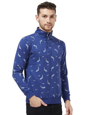 blue printed sweatshirt - 16021542 - Standard Image - 2