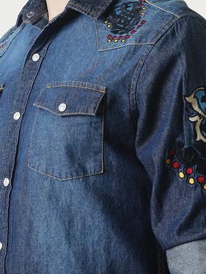 blue faded casual shirt - 16021687 - Standard Image - 5