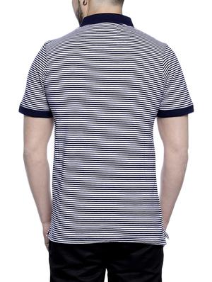 navy blue striped polo t-shirt - 16022296 - Standard Image - 2