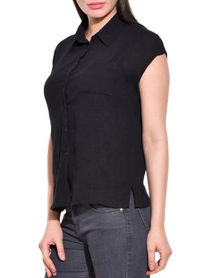 cap sleeved side slit shirt - 16022404 - Standard Image - 2