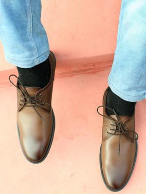 brown leather lace-up derbys - 16022663 - Standard Image - 5