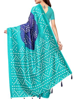 Bandhani printed bhagalpuri saree with blouse - 16023592 - Standard Image - 2