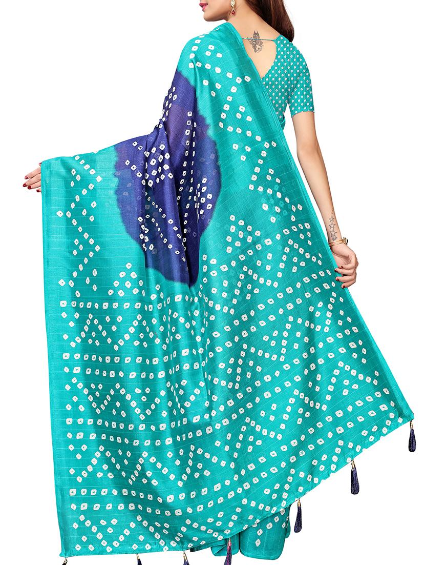 Bandhani printed bhagalpuri saree with blouse - 16023592 - Zoom Image - 2