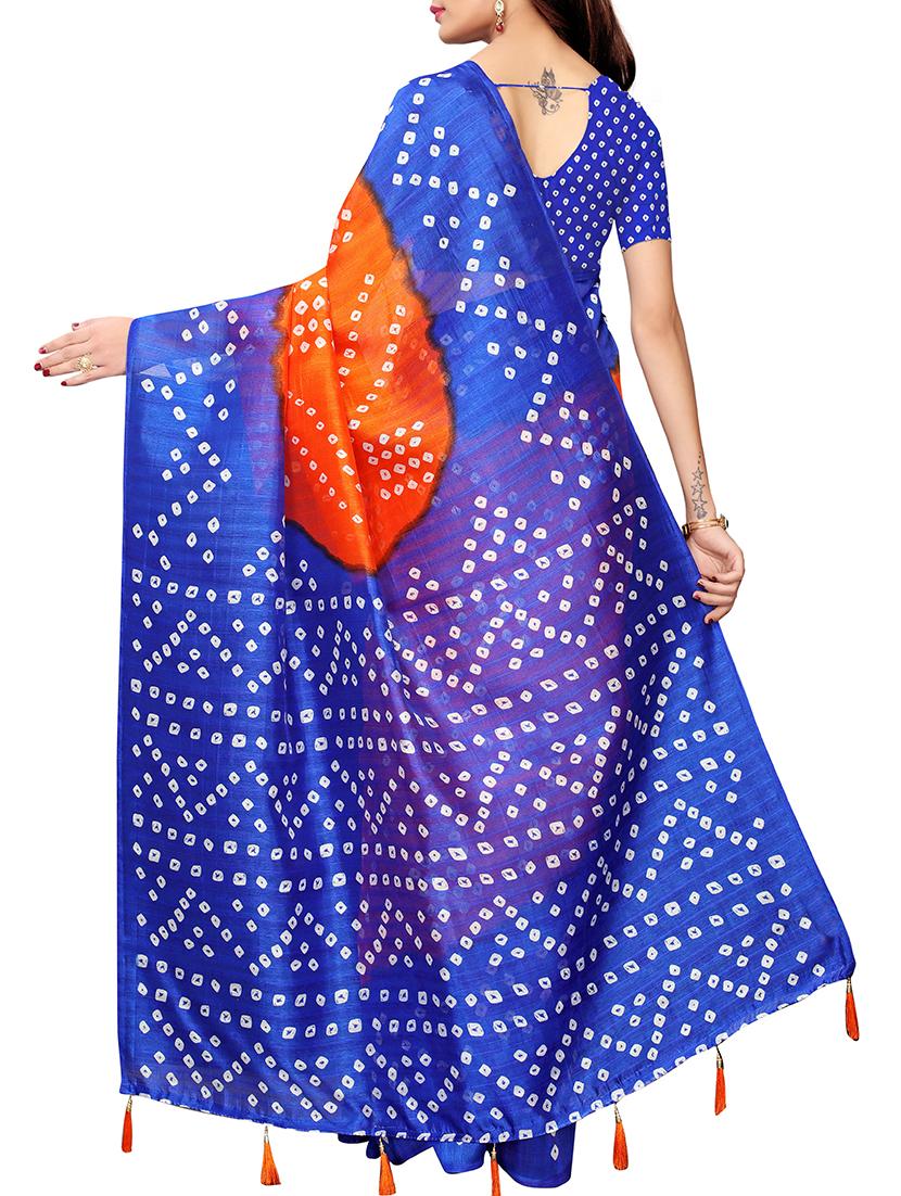 Bandhani printed bhagalpuri saree with blouse - 16023593 - Zoom Image - 2