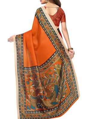 Kalamkari printed saree with blouse - 16023615 - Standard Image - 2