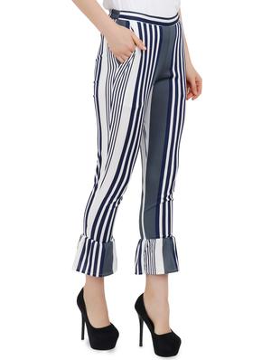 ruffled hem striped trouser - 16024657 - Standard Image - 2