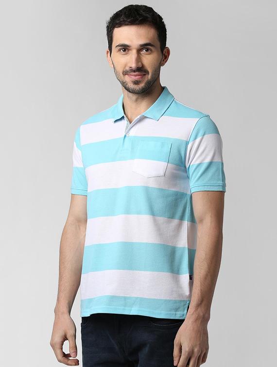 blue striped polo t-shirt - 16025683 - Zoom Image - 2