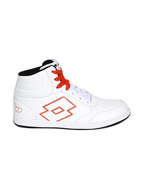 white leatherette lace up sneakers - 16025782 - Zoom Image - 2