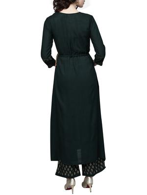 foil printed kurta palazzo set - 16029352 - Standard Image - 2