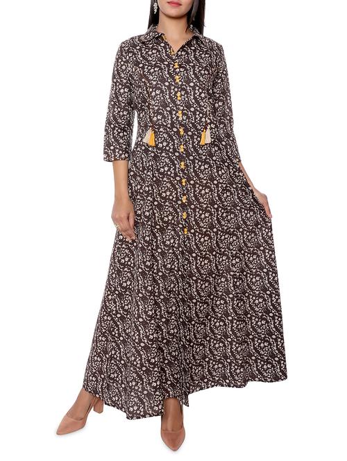 button detail maxi dress - 16029367 - Standard Image - 1