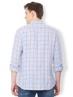 blue linen casual shirt - 16029528 - Standard Image - 2