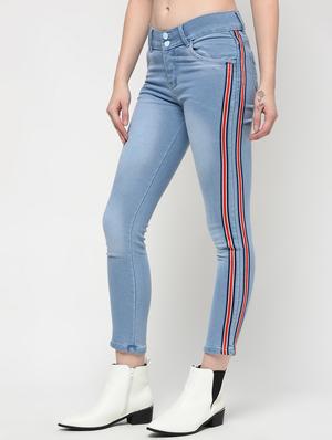side taped stone washed jeans - 16029803 - Standard Image - 2