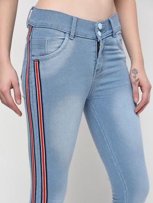 side taped stone washed jeans - 16029803 - Standard Image - 5