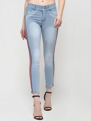 side taped stone washed jeans - 16029804 - Standard Image - 2