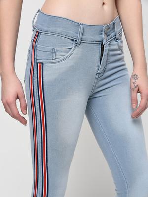 side taped stone washed jeans - 16029804 - Standard Image - 5