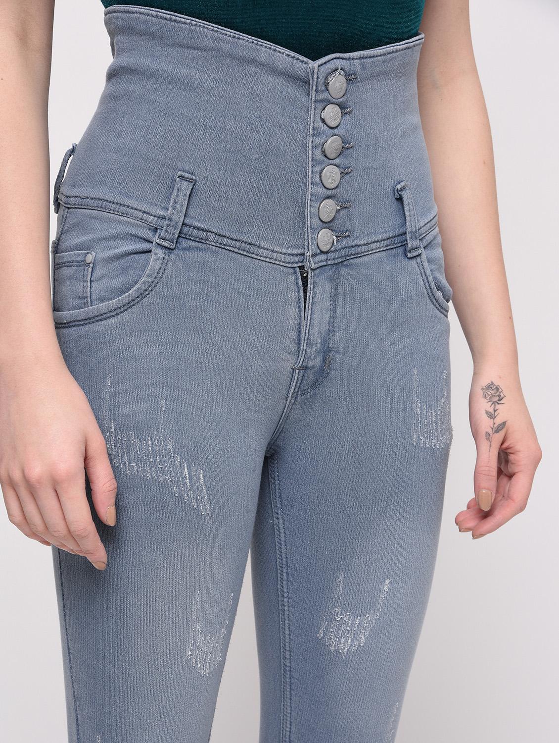 high rise distressed crop jeans - 16029816 - Zoom Image - 5