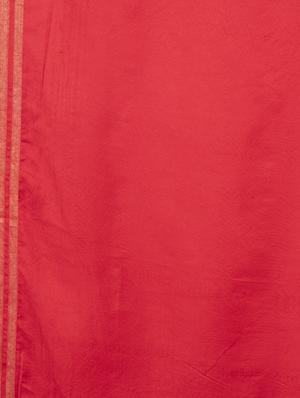 Gold bordered plain dupatta with fringes - 16039332 - Standard Image - 2